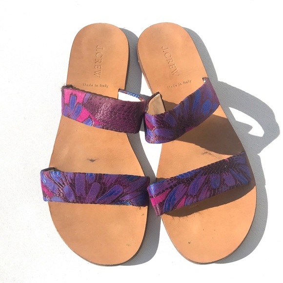 J.Crew Malta fabric  Flat Sandals - Size 9 - Picture 2 of 6